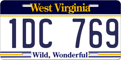 WV license plate 1DC769