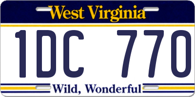 WV license plate 1DC770