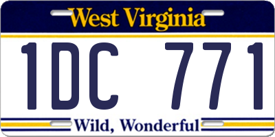 WV license plate 1DC771