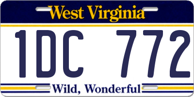 WV license plate 1DC772