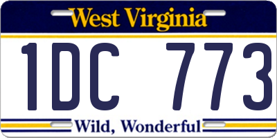 WV license plate 1DC773