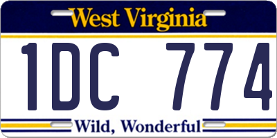 WV license plate 1DC774