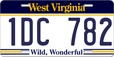 WV license plate 1DC782
