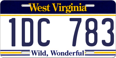 WV license plate 1DC783