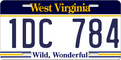 WV license plate 1DC784