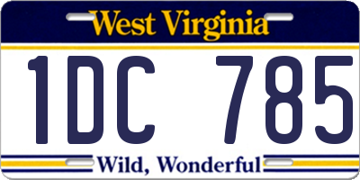 WV license plate 1DC785