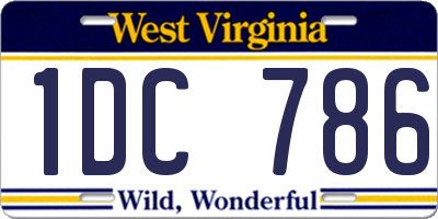 WV license plate 1DC786