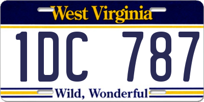WV license plate 1DC787