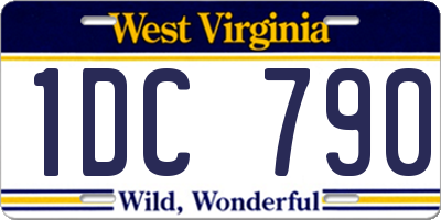 WV license plate 1DC790