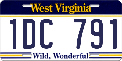WV license plate 1DC791