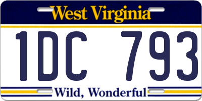 WV license plate 1DC793