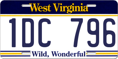 WV license plate 1DC796