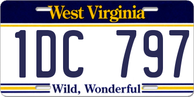 WV license plate 1DC797