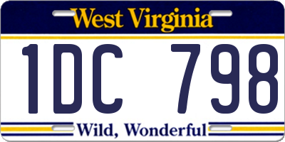 WV license plate 1DC798