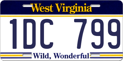 WV license plate 1DC799