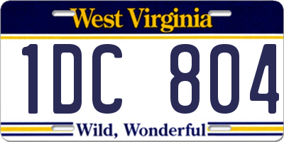 WV license plate 1DC804