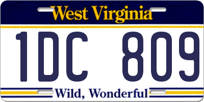 WV license plate 1DC809