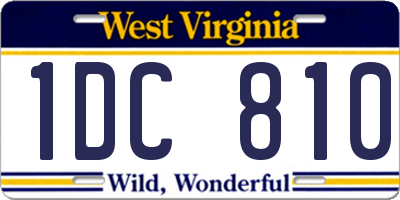 WV license plate 1DC810