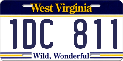 WV license plate 1DC811