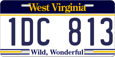 WV license plate 1DC813