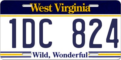 WV license plate 1DC824