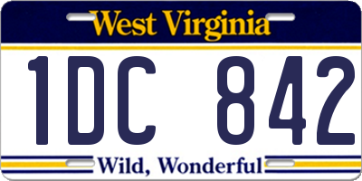 WV license plate 1DC842