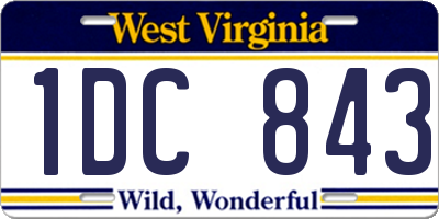 WV license plate 1DC843