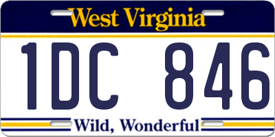 WV license plate 1DC846