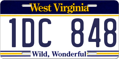 WV license plate 1DC848
