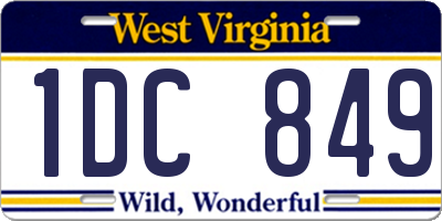 WV license plate 1DC849