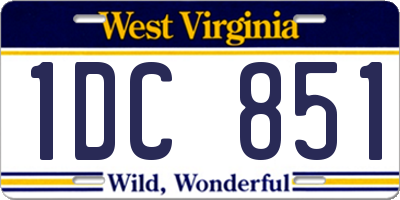 WV license plate 1DC851