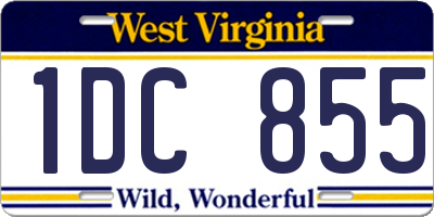WV license plate 1DC855