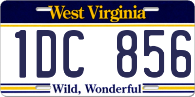 WV license plate 1DC856