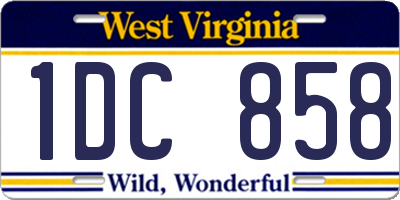 WV license plate 1DC858
