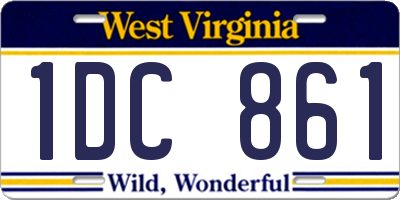 WV license plate 1DC861