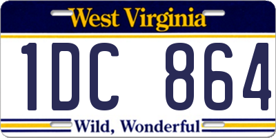WV license plate 1DC864