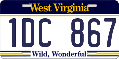 WV license plate 1DC867