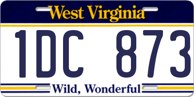 WV license plate 1DC873