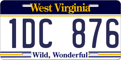 WV license plate 1DC876