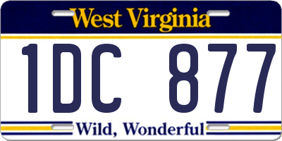 WV license plate 1DC877