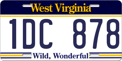 WV license plate 1DC878