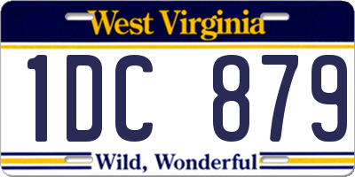 WV license plate 1DC879