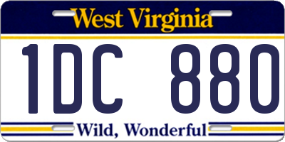WV license plate 1DC880