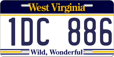 WV license plate 1DC886