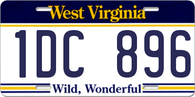 WV license plate 1DC896