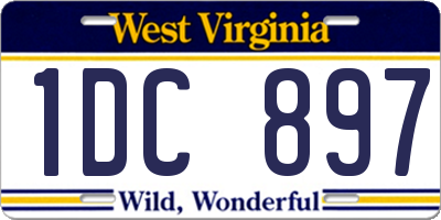 WV license plate 1DC897