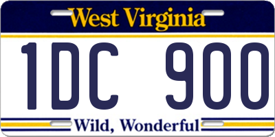 WV license plate 1DC900