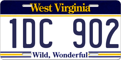 WV license plate 1DC902