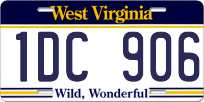 WV license plate 1DC906