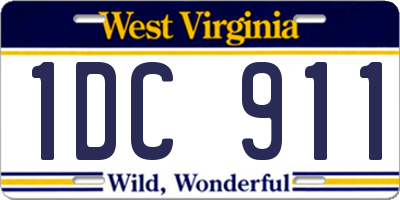 WV license plate 1DC911